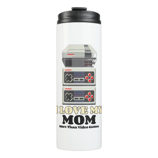 Ich Liebe meine Mama mehr als Videospiele Thermosbecher (Vorderseite)