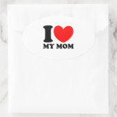 Ich Liebe meine Mama Ovaler Aufkleber (Tasche)
