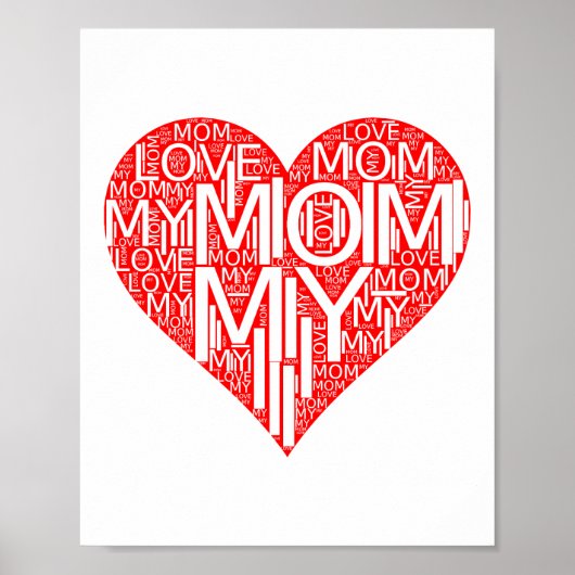 Ich Liebe meine Mama Rotes Herz Mama Tochter, Sohn Poster (Vorne)