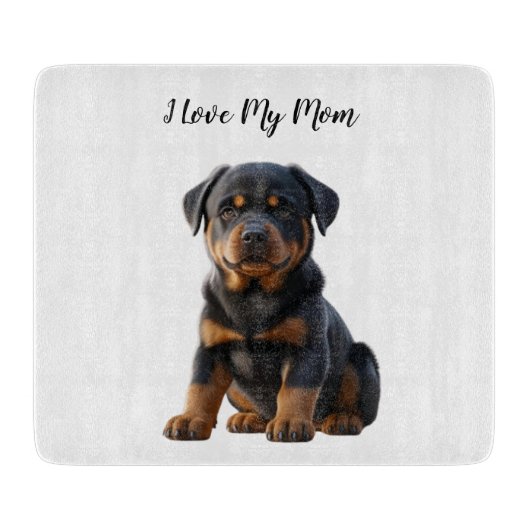 Ich Liebe meine Mama Rottweiler Welpe Schneidebrett (Vorderseite)