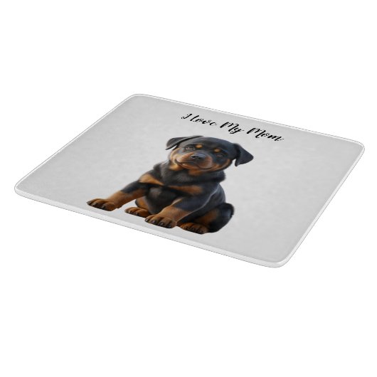 Ich Liebe meine Mama Rottweiler Welpe Schneidebrett (Ecke)