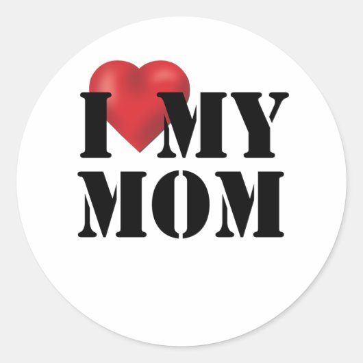 Ich Liebe meine Mama Runder Aufkleber (Vorderseite)