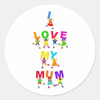 Ich Liebe meine Mama Runder Aufkleber