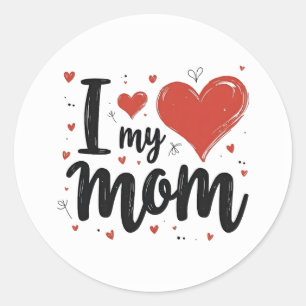 Ich liebe meine Mama, süße Herz Kinder  Runder Aufkleber