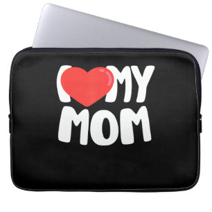 Ich Liebe meine Mama TShirt mit Large Red Heart Laptopschutzhülle