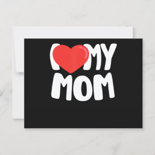 Ich Liebe meine Mama TShirt mit Large Red Heart Postkarte