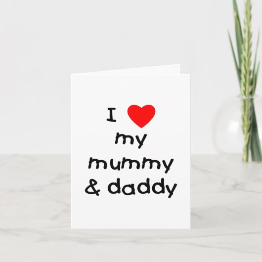 Ich Liebe meine Mama und Papa Karte (Vorderseite)