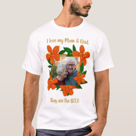 Ich Liebe meine Mama und Vater Orange Red Floral T-Shirt