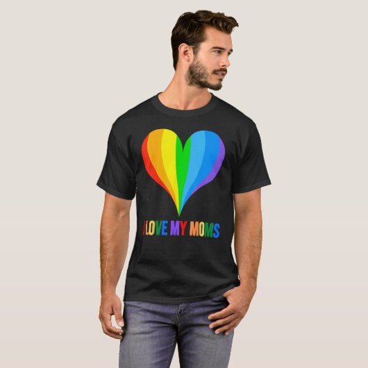 Ich Liebe meine Mamas offen Gay Lesbian Rainbow Da T-Shirt (Vorne ganz)