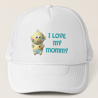 Ich Liebe meine Mami Bouncing mit Herz & Klammern Truckerkappe