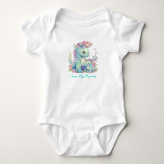 Ich Liebe meine Mami! Dinosaurier mit Blume Baby Strampler