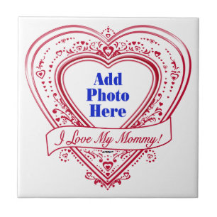 Ich Liebe meine Mami! Foto Red Hearts Fliese