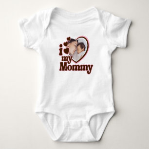 Ich liebe meine Mami Pink Braun Foto Baby Strampler