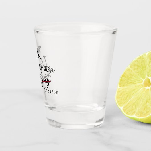 Ich Liebe meine Männer moralisch grau (Grayson) Schnapsglas (Rechts)