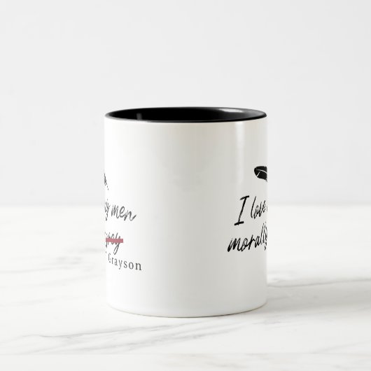 Ich Liebe meine Männer moralisch grau (Grayson) Zweifarbige Tasse (Mittel)