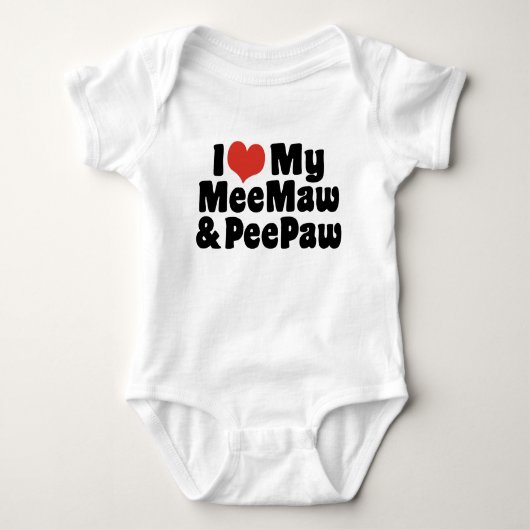 Ich Liebe meine MeeMaw und PeePaw Baby Strampler (Vorderseite)