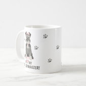 Ich Liebe meine Mini-Schnauzer-Pink-Kaffee-Tasse Kaffeetasse (Vorderseite Links)