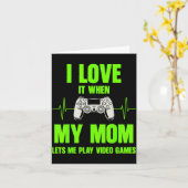 Ich liebe meine Mom Gamer Gaming Teenager Jungen V Karte (Gelbe Blume)