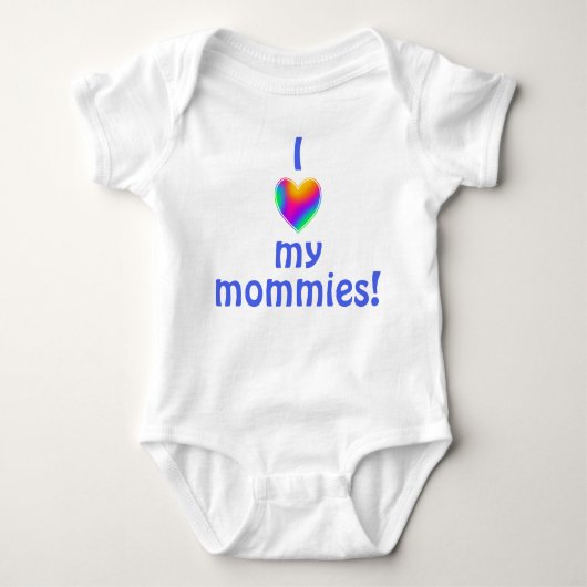 Ich Liebe meine Mommies Rainbow Heart Baby Bodysui Baby Strampler (Vorderseite)