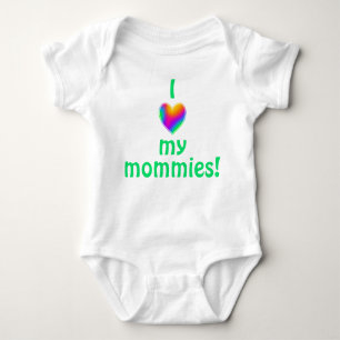 Ich Liebe meine Mommies Rainbow Heart Baby Bodysui Baby Strampler