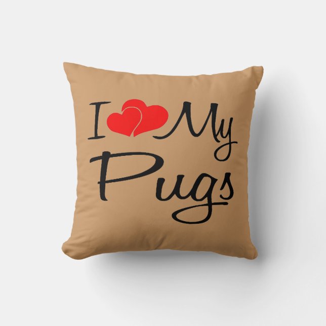 Ich Liebe meine Mops Kissen (Vorderseite)