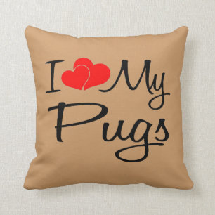 Ich Liebe meine Mops Kissen