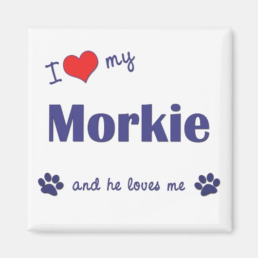 Ich Liebe meine Morkie (Männerhund) Magnet (Vorne)