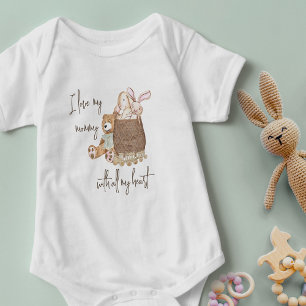 Ich liebe meine Mummy Teddybär Spielzeugkorb Baby Strampler