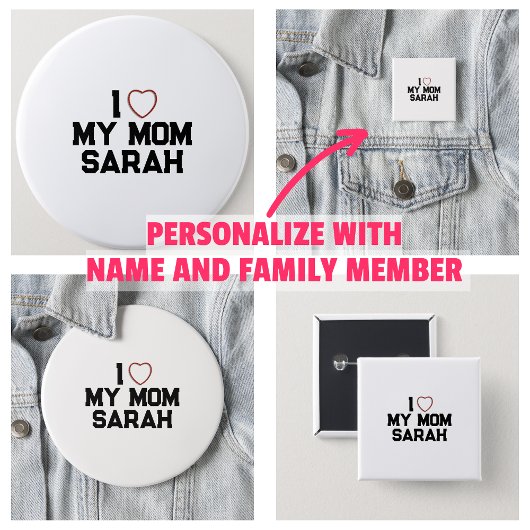 Ich liebe meine Mutter Button
