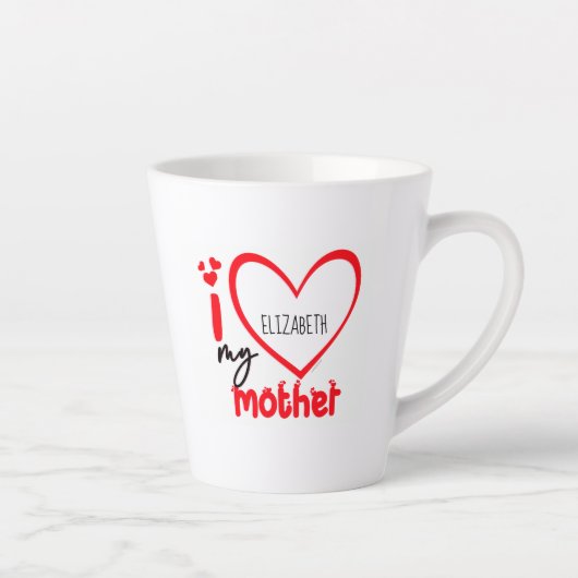 Ich Liebe meine Mutter Foto Geschenk Latte Tasse (Rechts)