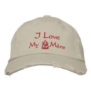 Ich Liebe meine Mutter mit französischem Stein I Bestickte Baseballkappe