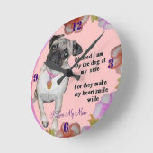 Ich Liebe meine Mutter, Mops ClocK Runde Wanduhr (Winkel)