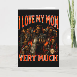 Ich liebe meine Mutter sehr Funny Skeleton Meme  Karte