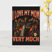 Ich liebe meine Mutter sehr Funny Skeleton Meme Karte (Gelbe Blume)