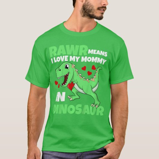 Ich liebe meine Mutti Rawr Dinosaurier-Mama Mutter T-Shirt (Vorderseite)