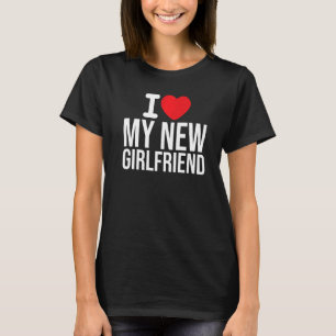 Ich Liebe meine neue Freundin Boyfriend Red heart T-Shirt