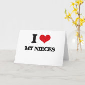 Ich Liebe meine Nichten Karte (Gelbe Blume)