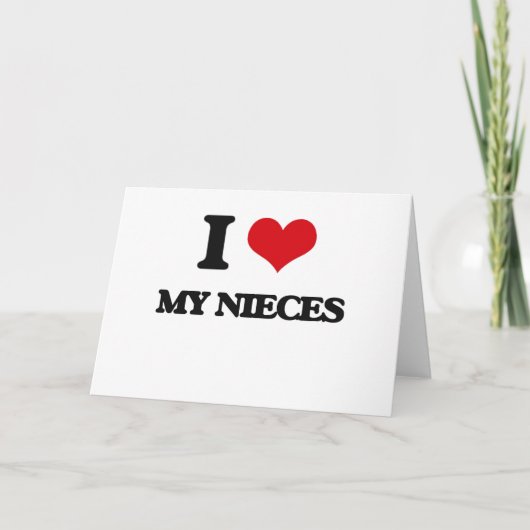 Ich Liebe meine Nichten Karte (Vorderseite)