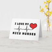 Ich Liebe meine NICU-Krankenschwestern Herzschlag Karte (Gelbe Blume)