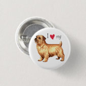 Ich Liebe meine Norfolk Terrier Button (Vorne & Hinten)