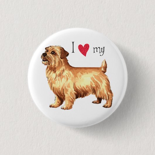 Ich Liebe meine Norfolk Terrier Button (Vorderseite)