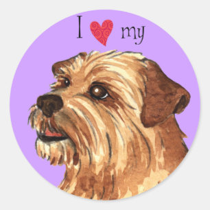 Ich Liebe meine Norfolk Terrier Runder Aufkleber