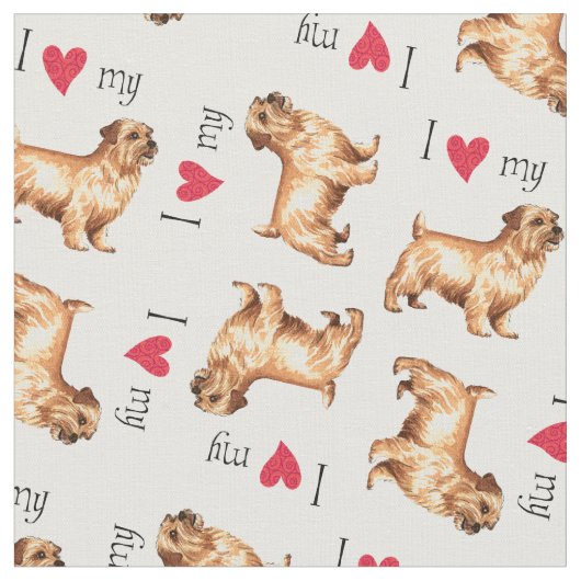 Ich Liebe meine Norfolk Terrier Stoff (Nahaufnahme)