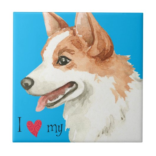 Ich Liebe meine Norrbottenspets Fliese (Vorderseite)