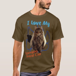 Ich Liebe meine Norwegische Waldkatze Katze Lover T-Shirt