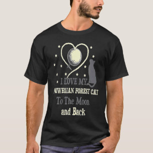 Ich Liebe meine Norwegische Waldkatze O Moon Cat T-Shirt