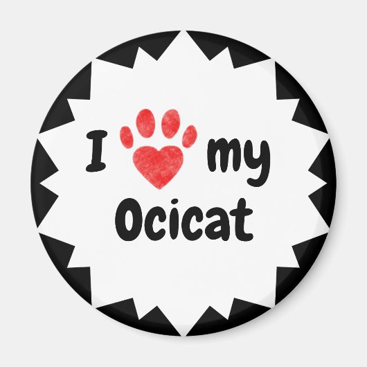 Ich Liebe meine Ocicat Katze Magnet (Vorne)