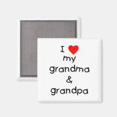 Ich Liebe meine Oma & Opa Magnet (Vorderseite/Rückseite)