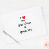 Ich Liebe meine Oma & Opa Ovaler Aufkleber (Umschlag)