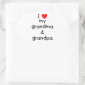 Ich Liebe meine Oma & Opa Ovaler Aufkleber (Tasche)